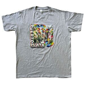 Puerto Plata Republica‎ Dominicana Calle de las Sombrillas Men's T-Shirt Gray/XL